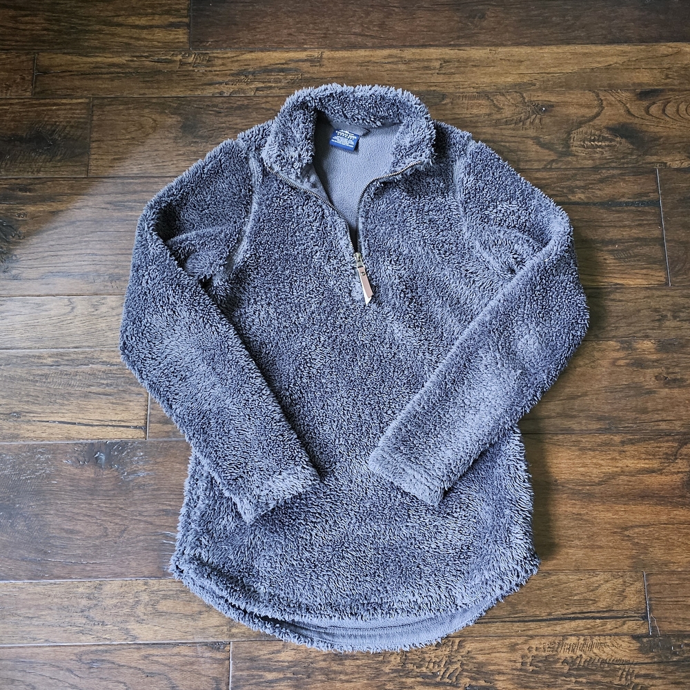 Charles River Apparel Charcoal Fleece Quarter-Zip Sweater XS